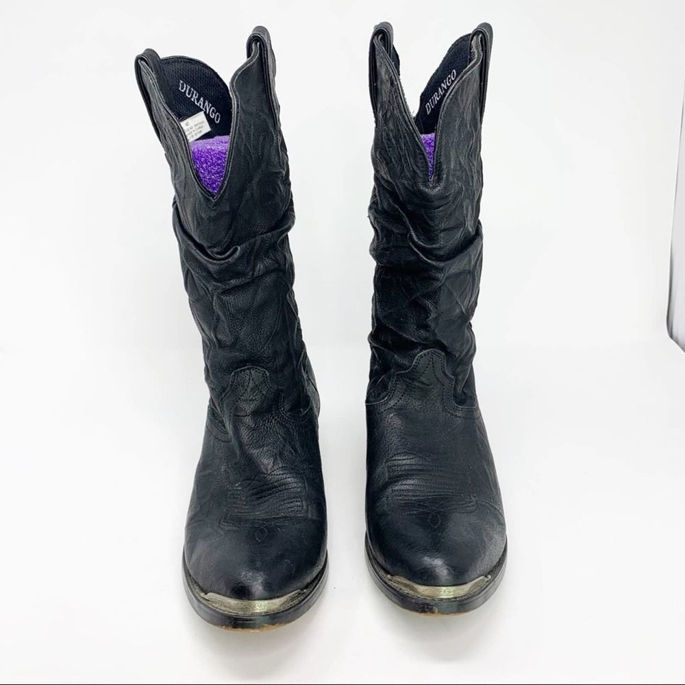 Durango Boots Black Leather Western  9 - Picture 8 of 8